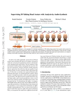 Supervising 3D Talking Head Avatars with Analysis-by-Audio-Synthesis