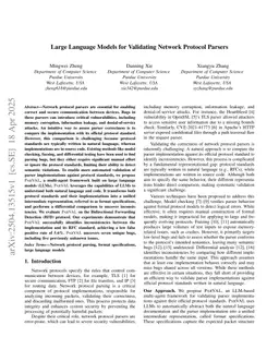 Large Language Models for Validating Network Protocol Parsers