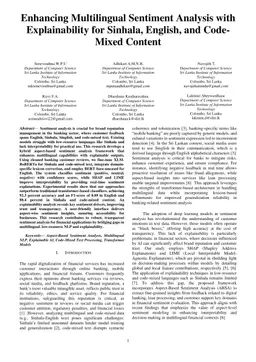 Enhancing Multilingual Sentiment Analysis with Explainability for Sinhala, English, and Code-Mixed Content