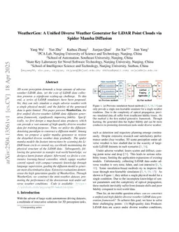 WeatherGen: A Unified Diverse Weather Generator for LiDAR Point Clouds via Spider Mamba Diffusion