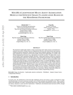 MAAM: A Lightweight Multi-Agent Aggregation Module for Efficient Image Classification Based on the MindSpore Framework