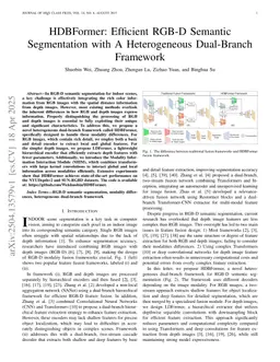 HDBFormer: Efficient RGB-D Semantic Segmentation with A Heterogeneous Dual-Branch Framework