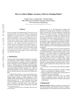 How to Achieve Higher Accuracy with Less Training Points?