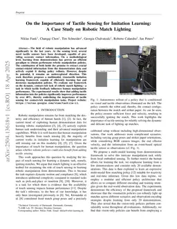 On the Importance of Tactile Sensing for Imitation Learning: A Case Study on Robotic Match Lighting