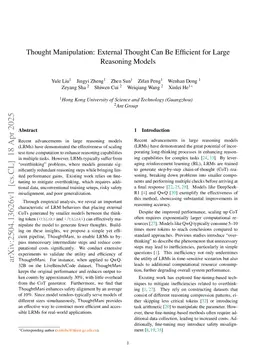 Thought Manipulation: External Thought Can Be Efficient for Large Reasoning Models