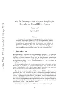 On the Convergence of Irregular Sampling in Reproducing Kernel Hilbert Spaces