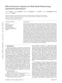 Efficient Parameter Adaptation for Multi-Modal Medical Image Segmentation and Prognosis