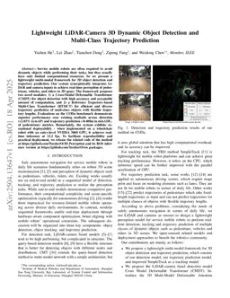 Lightweight LiDAR-Camera 3D Dynamic Object Detection and Multi-Class Trajectory Prediction