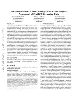 Do Prompt Patterns Affect Code Quality? A First Empirical Assessment of ChatGPT-Generated Code