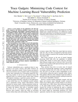 Trace Gadgets: Minimizing Code Context for Machine Learning-Based Vulnerability Prediction