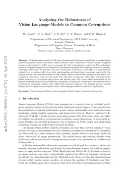 Analysing the Robustness of Vision-Language-Models to Common Corruptions