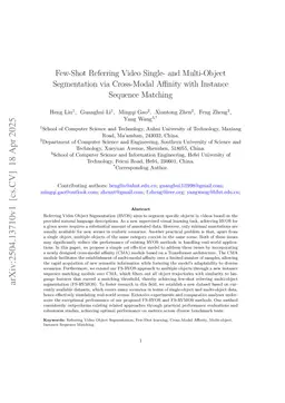 Few-Shot Referring Video Single- and Multi-Object Segmentation via Cross-Modal Affinity with Instance Sequence Matching