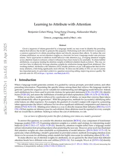 Learning to Attribute with Attention