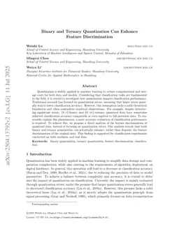 Binary and Ternary Quantization Can Enhance Feature Discrimination