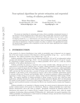 Near-optimal algorithms for private estimation and sequential testing of collision probability