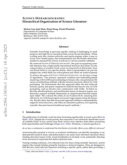 Science Hierarchography: Hierarchical Organization of Science Literature