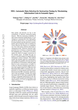 MIG: Automatic Data Selection for Instruction Tuning by Maximizing Information Gain in Semantic Space