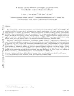 A discrete physics-informed training for projection-based reduced order models with neural networks