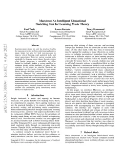 Maestoso: An Intelligent Educational Sketching Tool for Learning Music Theory