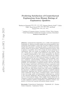 Predicting Satisfaction of Counterfactual Explanations from Human Ratings of Explanatory Qualities