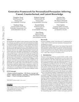 Generative Framework for Personalized Persuasion: Inferring Causal, Counterfactual, and Latent Knowledge