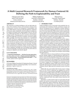 A Multi-Layered Research Framework for Human-Centered AI: Defining the Path to Explainability and Trust