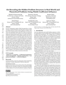 On Revealing the Hidden Problem Structure in Real-World and Theoretical Problems Using Walsh Coefficient Influence