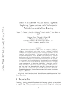 Birds of a Different Feather Flock Together: Exploring Opportunities and Challenges in Animal-Human-Machine Teaming