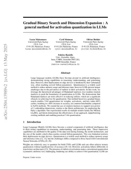 Gradual Binary Search and Dimension Expansion : A general method for activation quantization in LLMs