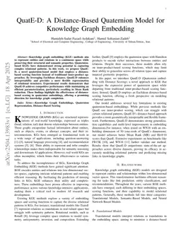 QuatE-D: A Distance-Based Quaternion Model for Knowledge Graph Embedding