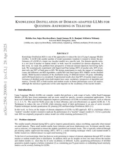 Knowledge Distillation of Domain-adapted LLMs for Question-Answering in Telecom