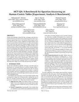 HCT-QA: A Benchmark for Question Answering on Human-Centric Tables