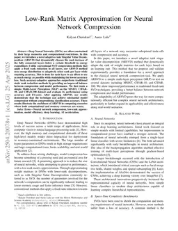 Low-Rank Matrix Approximation for Neural Network Compression