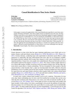 Causal Identification in Time Series Models