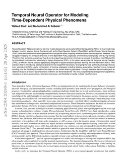 Temporal Neural Operator for Modeling Time-Dependent Physical Phenomena