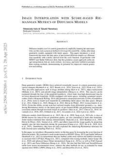 Image Interpolation with Score-based Riemannian Metrics of Diffusion Models