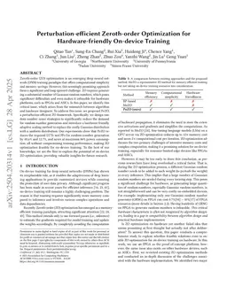 Perturbation-efficient Zeroth-order Optimization for Hardware-friendly On-device Training