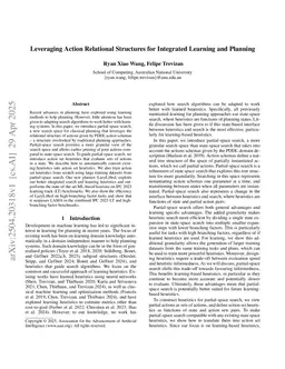Leveraging Action Relational Structures for Integrated Learning and Planning