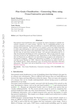 Fine-Grained Classification: Connecting Metadata via Cross-Contrastive Pre-Training