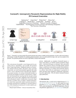 GarmentX: Autoregressive Parametric Representations for High-Fidelity 3D Garment Generation