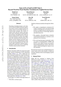 Team ACK at SemEval-2025 Task 2: Beyond Word-for-Word Machine Translation for English-Korean Pairs