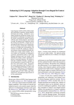 Enhancing LLM Language Adaption through Cross-lingual In-Context Pre-training