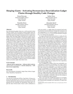 Sleeping Giants - Activating Dormant Java Deserialization Gadget Chains through Stealthy Code Changes