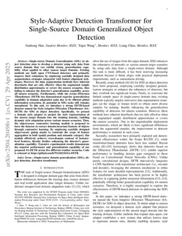 Style-Adaptive Detection Transformer for Single-Source Domain Generalized Object Detection