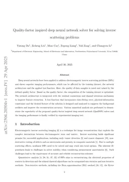 Quality-factor inspired deep neural network solver for solving inverse scattering problems