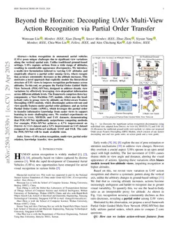 Beyond the Horizon: Decoupling Multi-View UAV Action Recognition via Partial Order Transfer