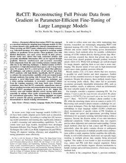ReCIT: Reconstructing Full Private Data from Gradient in Parameter-Efficient Fine-Tuning of Large Language Models
