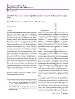 PartHOI: Part-based Hand-Object Interaction Transfer via Generalized Cylinders