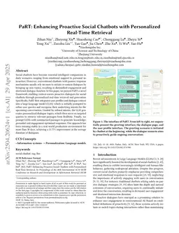 PaRT: Enhancing Proactive Social Chatbots with Personalized Real-Time Retrieval