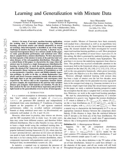 Learning and Generalization with Mixture Data